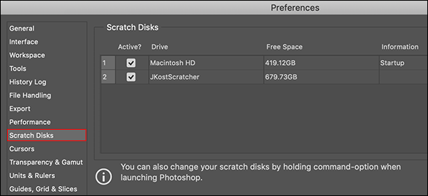 adobe photoshop 7 scratch disks are full