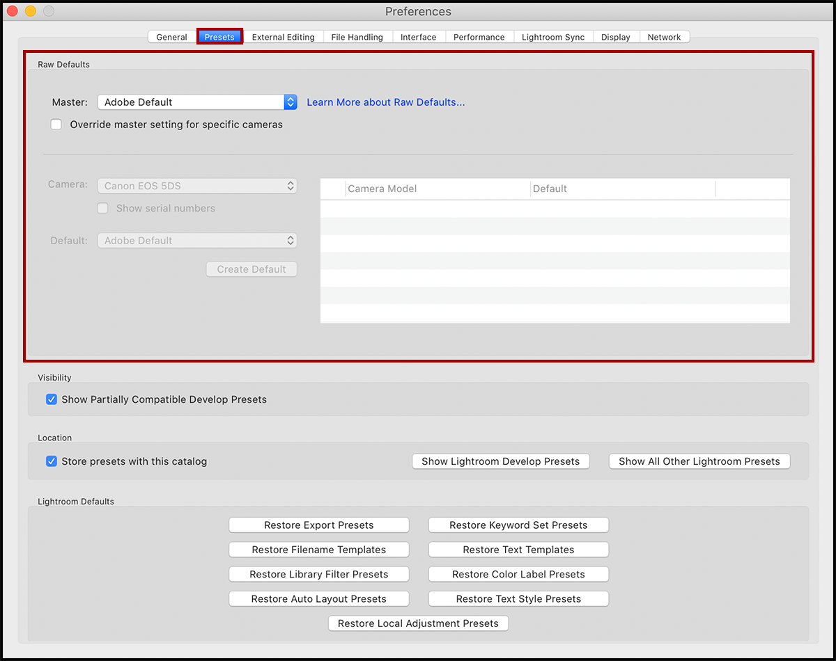 Julieanne Kost S Blog How To Customize Lightroom Classic S Default Raw Develop Settings V9 3