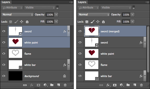 how to merge layers in photoshop cc
