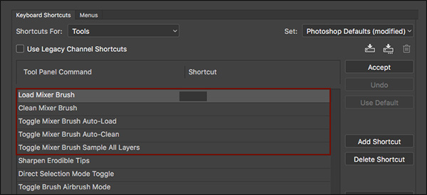 shorts cuts for paintbrush mac