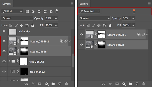 select multiple layers in photoshop 7