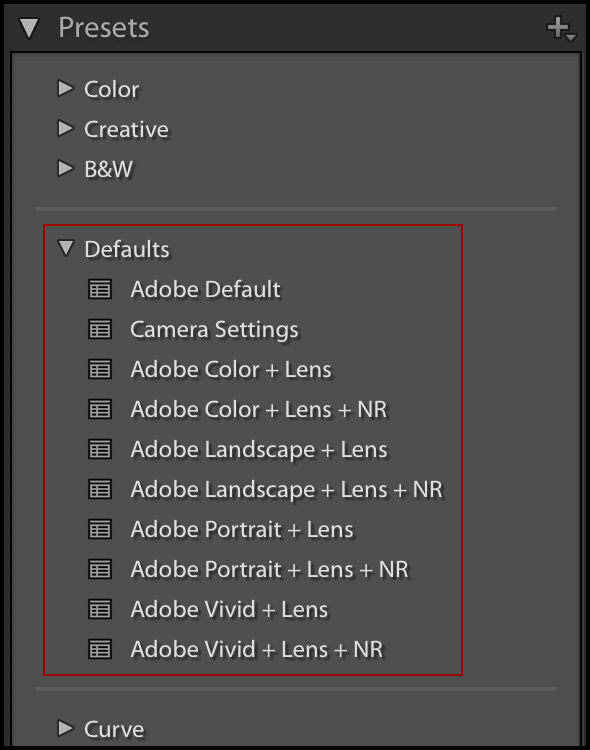 lightroom 4 tone curve presets