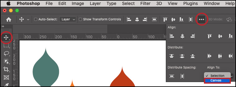 Select multiple text or shape layers within a graphic and align or  distribute them from the Essential Graphics panel.